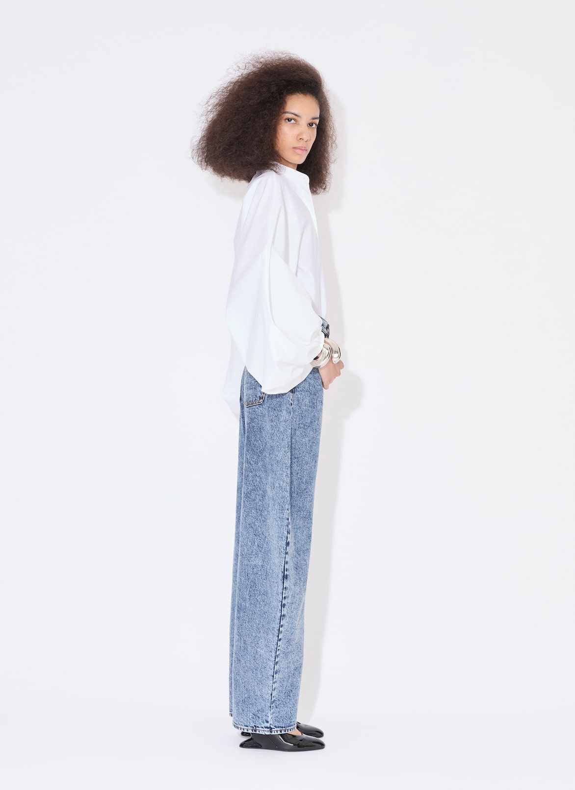 POPLIN BALLOON SHIRT ALAÏA WHITE POPLIN BALLOON SHIRT